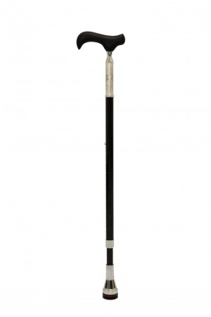 【枴杖屋】當代藝術系列 360度防滑避震伸縮手杖 粉底白花紋 黑