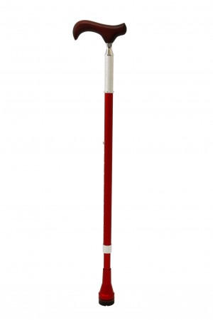 【枴杖屋】當代藝術系列 360度防滑避震伸縮手杖  銀白底白花紋 紅