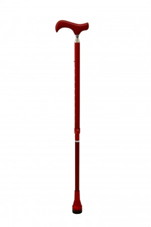【枴杖屋】創意鋼線/健走杖系列 360度防滑避震伸縮二折疊手杖 CP 紅
