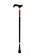 【枴杖屋】當代藝術系列 360度防滑避震伸縮手杖   紅底白花紋 黑